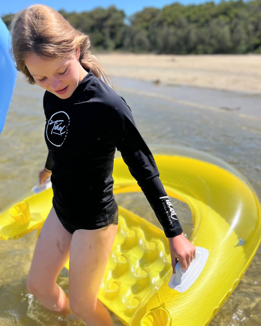 Kids Fleece Lined Rash Vest  - sizes 8-16 - Indiana Black