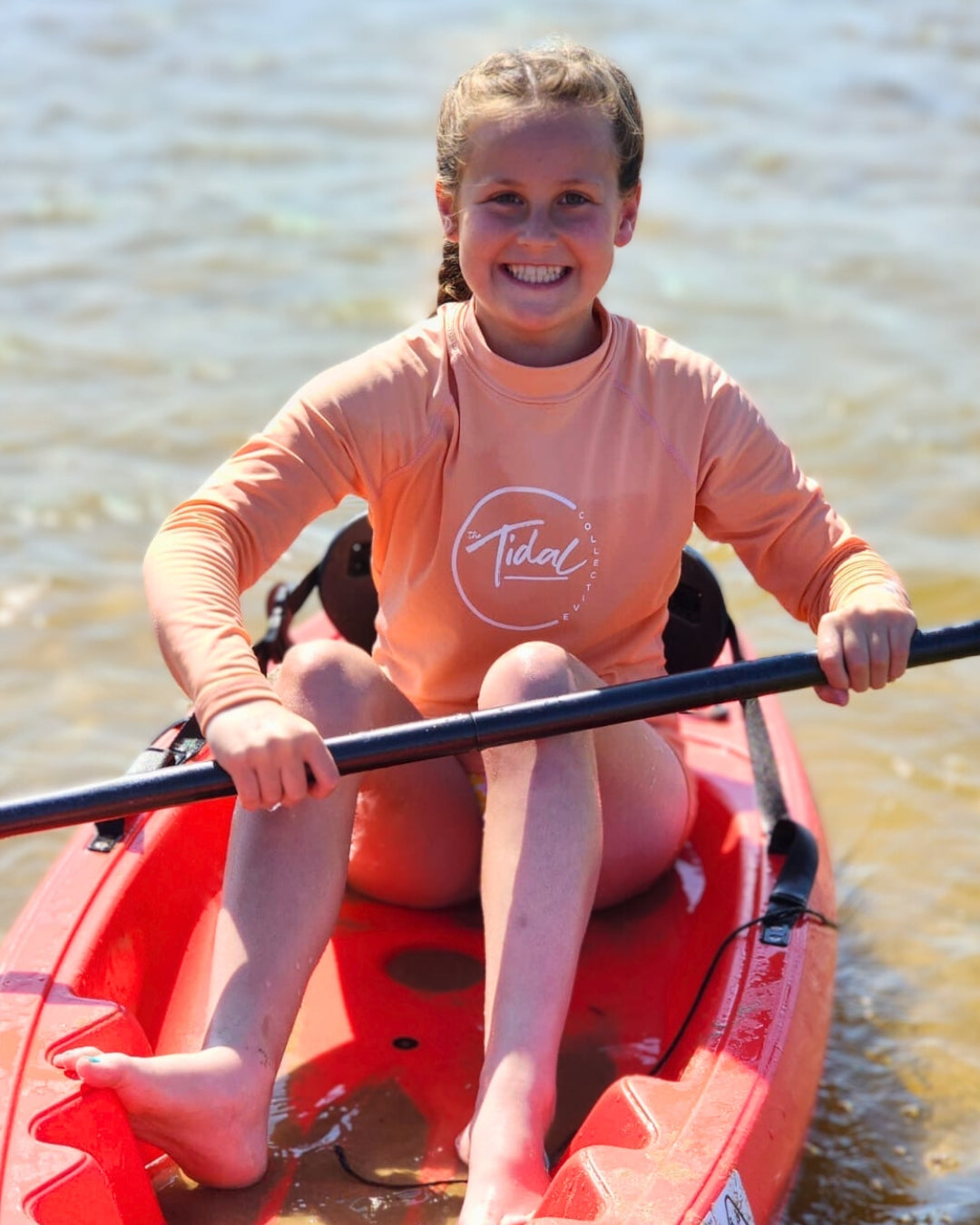 Kids Fleece Lined Rash Vest  - Sizes 10-16 - Indiana Coral