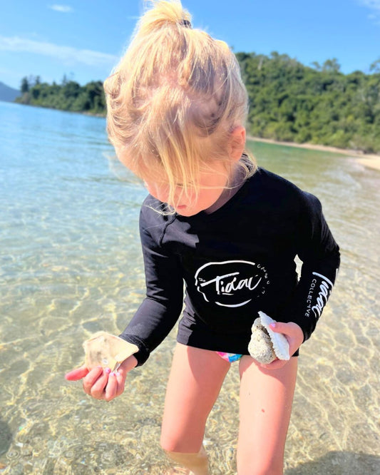 Kids Fleece Lined Rash Vest  Sizes 1-8 - Indiana Black