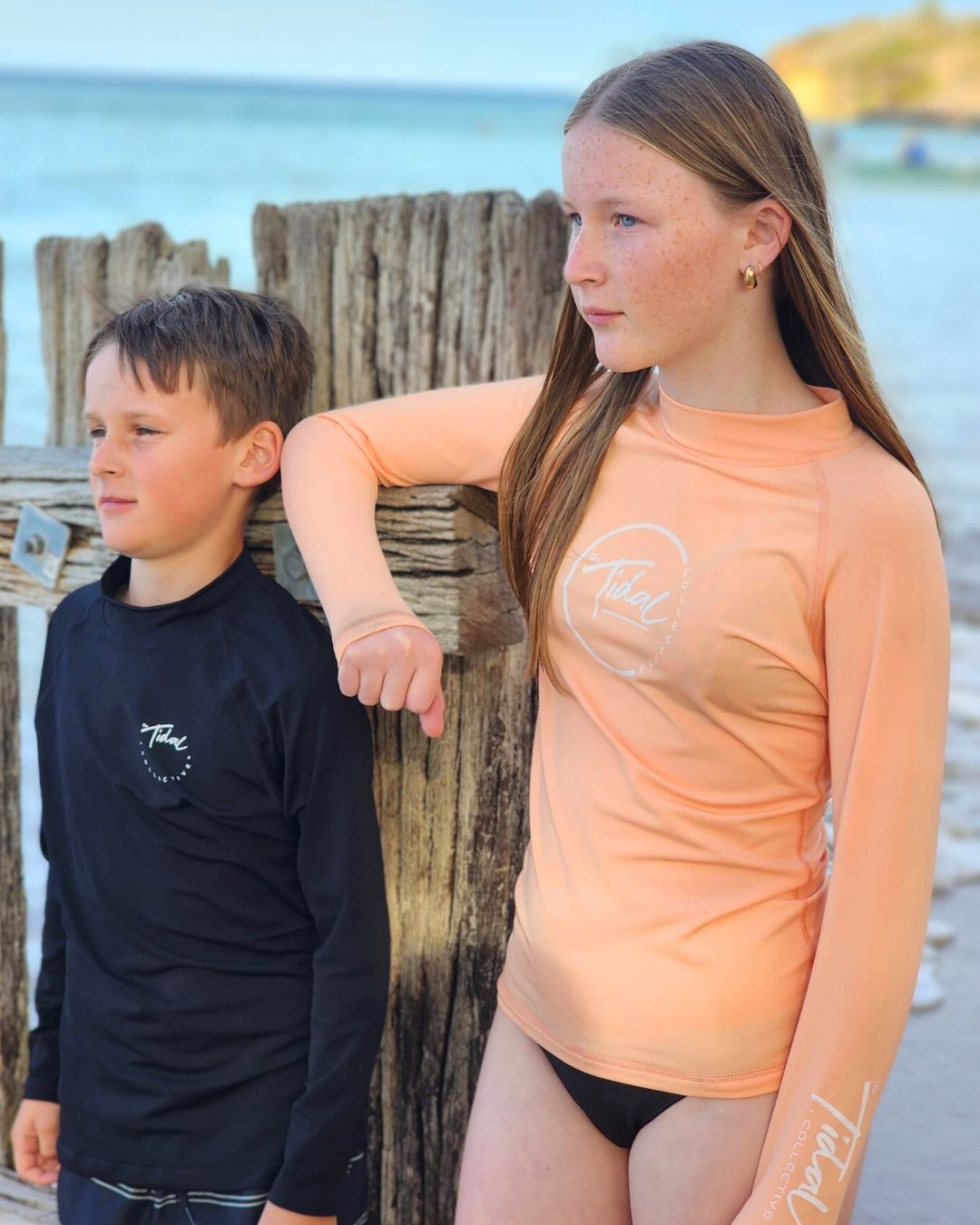 Kids Fleece Lined Rash Vest  - Sizes 10-16 - Indiana Coral