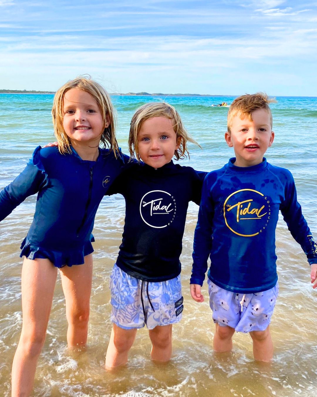 NEW Kids Fleece Lined Rash Vest Sizes 1-8 - Indiana Denim Blue