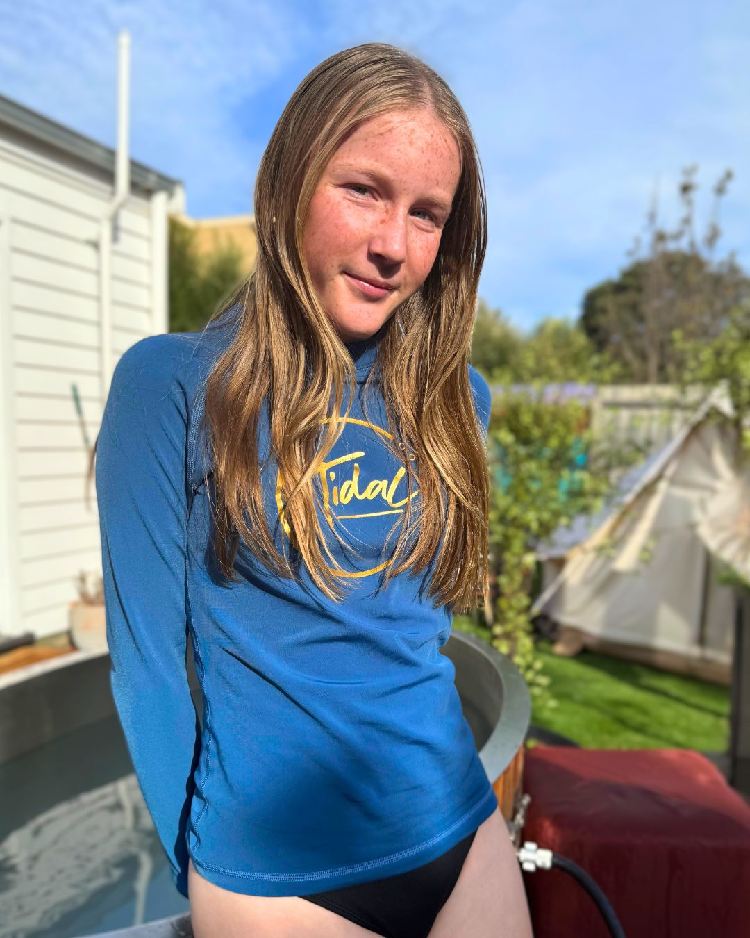 New Kids Fleece Lined Rash Vest - Sizes 8-16 - Indiana Denim Blue