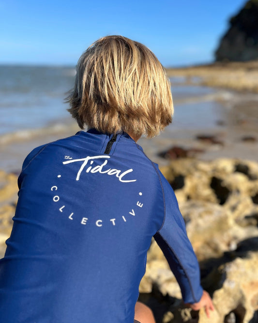Kids Fleece Lined Rash Vest - Size 1-8 - NEW Pacific Navy