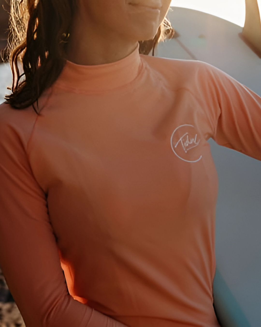 Womens Fleece Lined Rash Vest  - Oceania Coral