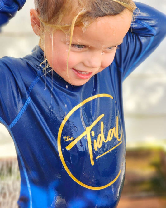 NEW Kids Fleece Lined Rash Vest  Sizes 1-8 - Indiana Denim Blue