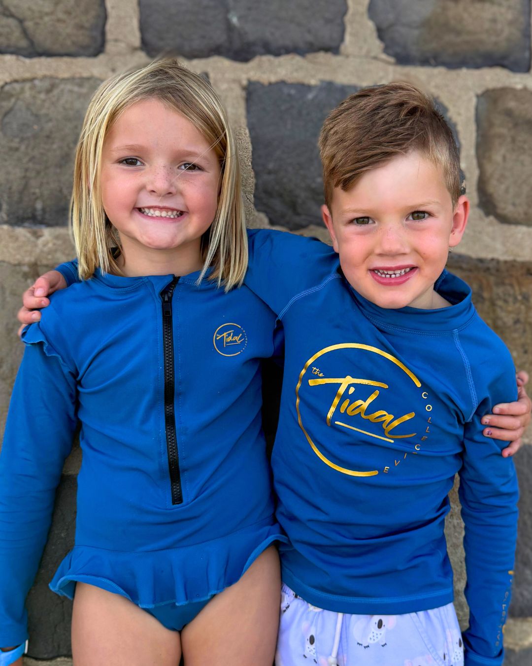 NEW Kids Fleece Lined Rash Vest  Sizes 1-8 - Indiana Denim Blue