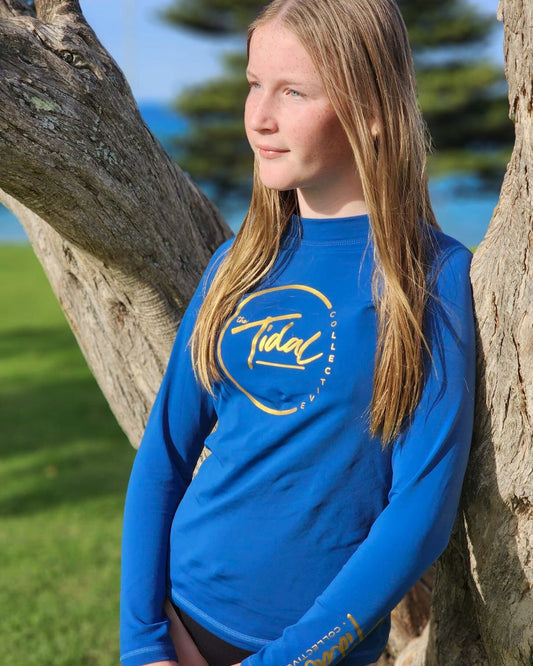 New Kids Fleece Lined Rash Vest  - Sizes 8-16 - Indiana Denim Blue
